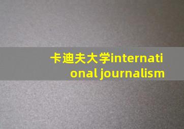 卡迪夫大学international journalism